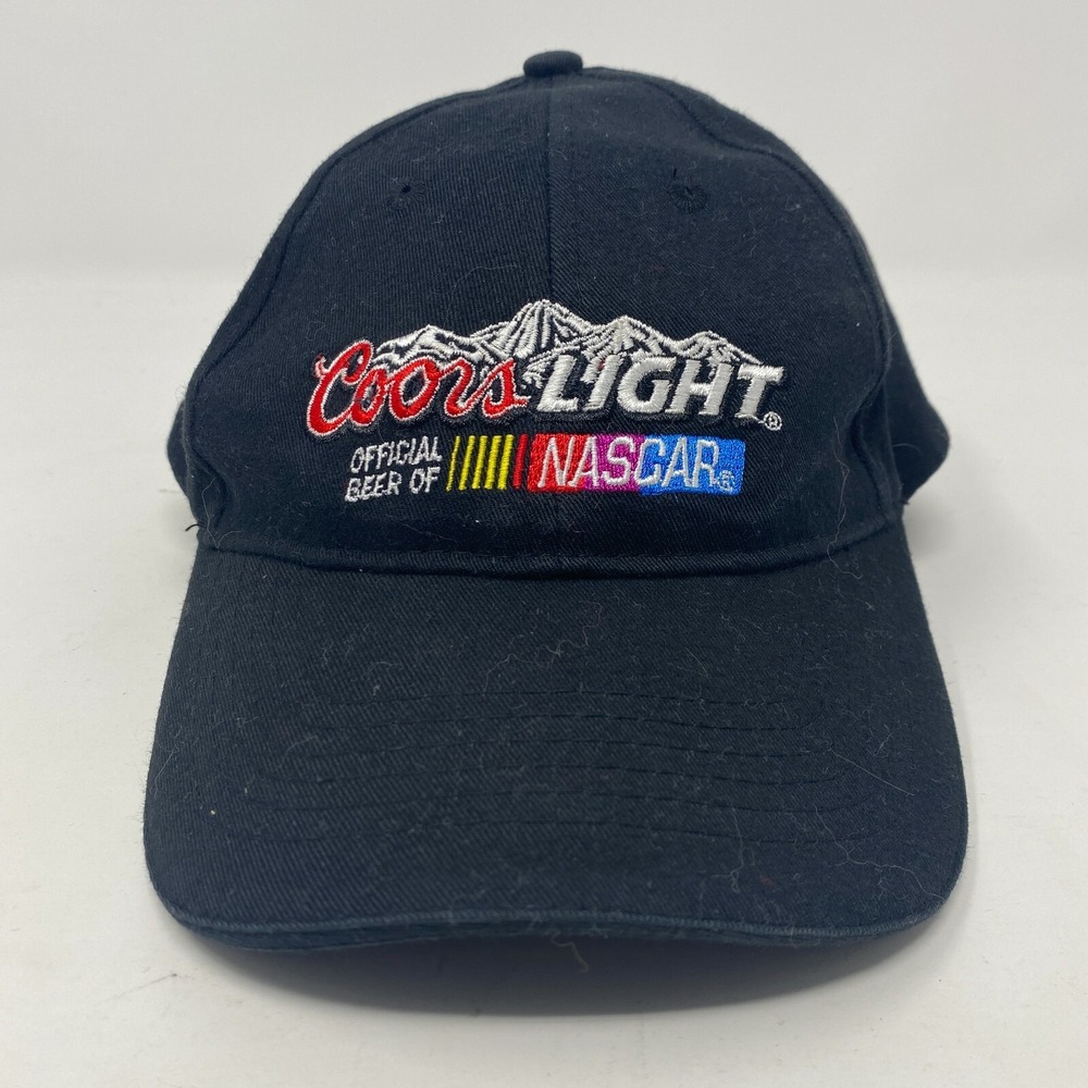 Coors Light Official Beer of NASCAR Ball Cap Hat Black Adult Velcroback